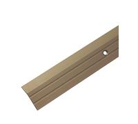 Gedotec Perfil de transición de aluminio | Alu perforado | Barra niveladora piso del pie | Perfil compensador de Oro Anodizado | Tira de cubierta 90 cm | Riel de transición atornillado | 1 Pieza