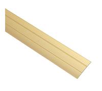 Gedotec Perfil de transición de aluminio autoadhesivo plano, listón de suelo con ancho de 37 mm, perfil de compensación de latón anodizado, listón de cobertura de 200 cm, 1 pieza