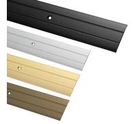 Gedotec Perfil de transición para atornillar aluminio negro 200 cm | longitud 2 m de ancho 37 mm | 1 barra de transición para suelos, barra de suelo de aluminio | barra de transición perforada |