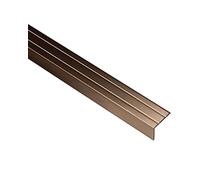 Gedotec perfil para peldaños autoadhesivo | 1 pieza - perfil para peldaños aluminio bronce | 1000 mm | perfil para suelos no perforado para encolar | perfil angular de protección 25 x 20 mm | perfil
