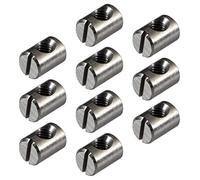 Gedotec pernos de tuerca transversal M6 centrífugo para muebles, tuerca cilíndrica con rosca, juego de conectores para muebles, H10424, 8 x 14 mm, acero pulido, tuercas redondas para tornillos