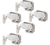 GedoTec PESTILLO de muelle Cerradura presión MINI puerta Acero niquelado versión mejorada incl. Contraparte El ORIGINAL - con reforzamiento Modelo Marca calidad para su Sala estar - 5 Stück
