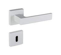 Gedotec Picaporte de aluminio para puertas interiores | BB - color blanco mate | 1 juego - Picaporte cuadrado con tornillos