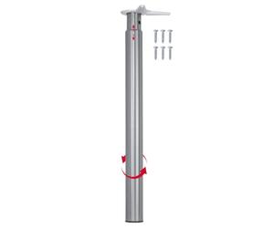 Gedotec Pied Ajustable H1730 Chromé Poli pour Table de Cuisine, Bureau, Salle à Manger | Accessoire pour Meubles Design | Hauteur de 700 à 880 mm - Plaque de Montage | 1 Pièce