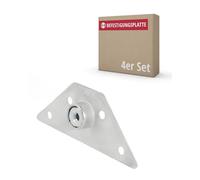 Gedotec Placa de montaje para patas de muebles de metal, 4 unidades, placas de montaje para atornillar, conector de patas de mesa de acero galvanizado, placa triangular con rosca M8, mecanismo de
