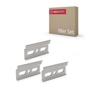 Gedotec Placa de soporte de acero galvanizado | 10 piezas - Soportes de pared | Longitud 60 mm | Riel de armario con cierre de seguridad para armario de pared