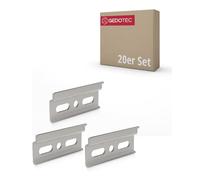 Gedotec Placa de soporte de acero galvanizado | 20 piezas - Soportes de pared | Longitud 60 mm | Riel de armario con cierre de seguridad para armario de pared