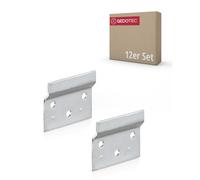 Gedotec Placas de soporte de pared para armario colgante | Mini riel de suspensión para mueble | Estante de tornillo y colgar | Acero galvanizado | 60x48x2 mm, diámetro 6 mm, paquete de 12 unidades