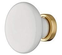 Gedotec Pomo de diseño para cajones de porcelana blanca, tirador para muebles antiguo, estilo vintage, para puertas de armarios - CIVA | Pomo de 30 mm de diámetro | Pomo de puerta redondo | 1 pieza