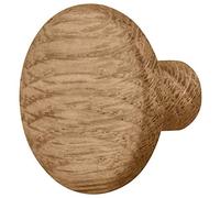 Gedotec Pomo para muebles y cajones de madera de roble para puertas de armarios y muebles - Frank | Pomo de cocina con diámetro de 32 mm | Pomo de puerta lacado natural | 1 pieza
