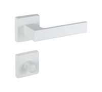 Gedotec PUSH 1317 PUSH 1317 - Picaporte para puerta de interior y baño, color blanco mate, 1 juego de picaportes rectangulares con tornillos