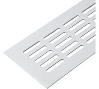Gedotec Rejilla de ventilación angular de aluminio | 1 unidad de rejilla de escape Blanca mate 400 x 80 mm | Rejilla de puerta de aluminio para interior y exterior | Rejilla de ventilación angular