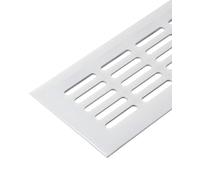Gedotec Rejilla de ventilación rectangular de aluminio, 1 unidad, color blanco mate, 500 x 100 mm, rejilla de puerta de aluminio para interior y exterior