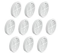 Gedotec Rejilla de ventilación redonda para ventilación, 10 unidades, color blanco, 37 mm, interior y exterior, Breathe, roseta de aire de plástico, para empotrar con enganches
