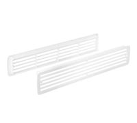 Gedotec Rejillas de Ventilación para Puerta | Cubierta Rectangular para Aeración | Instalación Fácil en Ambos Lados de Puerta de Baño, Dormitorio | Blanco | 457 x 92 mm | 1 Juego