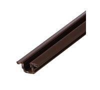 Gedotec Riel para puerta de armario, herraje de puerta corredera para puerta de cristal y madera, Slide Line 55, plástico marrón, 2000 mm, 1 unidad, riel guía para herrajes de puertas correderas