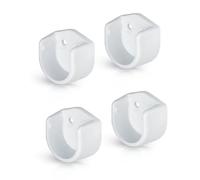 Gedotec Rodamientos redondos para barras de armario de 18 mm de diámetro | Soporte de tubo redondo para barra de tubo de armario | Plástico blanco | 4 unidades - Soportes para barras de armario
