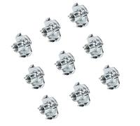 Gedotec Rosca de impacto para muebles, de metal, con 4 puntas, rosca interior M8 x 9,8 mm, acero galvanizado, 25 unidades, manguitos de madera para empujar
