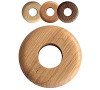 Gedotec Rosetón de madera auténtica para tubo de calefacción, 2 unidades, 23 mm de diámetro, roble lacado, cubierta para tubos de calefacción redondos, roseta de madera maciza con sistema de conexión