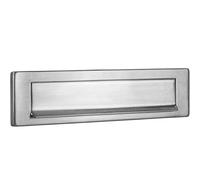 Gedotec Solapa de periódico solapa de acero inoxidable para ranura de carta para puertas delanteras y puertas de entrada planas | solapa de puerta grande de acero inoxidable