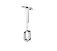 Gedotec Soporte Central de Tubo de Armario | Soporte de Barra de Techo Ajustable en Altura | Acero Cromado | 80 kg de Capacidad de Carga