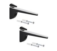 Gedotec Soporte de estantería de diseño - negro mate | 2 piezas - Soporte de estantería para cargas pesadas | PINOCCHIO | Estante metálico de pared