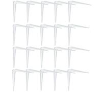 Gedotec Soporte de estante de metal para estante de pared de 125 mm, consola de chapa de acero para estantes de pared, 4 unidades, acero recubierto de color blanco, consola angular para estanterías