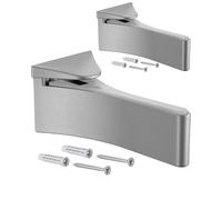 Gedotec Soporte de estantería de diseño - estantería metálica de pared - anodizado plata | 2 piezas - Soporte de estantería para cargas pesadas | MAFOS | Grosor de la balda 6-30 mm