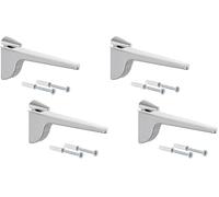 Gedotec Soporte de estantería de diseño - plata aluminio | 2 piezas - Soporte de estantería para cargas pesadas | PINOCCHIO | Estante metálico de pared (Paquete de 2)