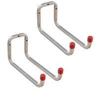 Gedotec Soporte de herramientas de metal, gancho de pared, para garaje, DUO | acero galvanizado | doble gancho largo | Profundidad: 250 mm | Ganchos de orden para tornillos para montaje en pared
