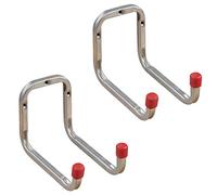 Gedotec Soporte de herramientas de metal, gancho de pared, para garaje, DUO | acero galvanizado | doble gancho con profundidad: 173 mm | ganchos para orden para tornillos para montaje en pared