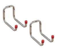 Gedotec Soporte de pared de acero galvanizado | DUO | 2 piezas de soporte de aparatos para atornillar | Gancho doble de pared: 173 mm | Gancho multiusos de metal | Gancho de tornillo para garaje |