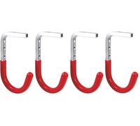 Gedotec soporte de pared - ganchos de techo para atornillar aluminio - rojo engomado | 4 piezas ganchos de techo incl. material de fijación | ganchos multiusos de metal | soporte de pared garaje | m