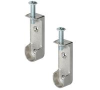 Gedotec Soporte de techo para barra de armario | 2 piezas Soporte para barra de armario metal | OVAL | Suspensión para barras de armario y percheros cromo | MADE IN GERMANY