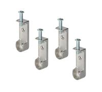 Gedotec Soporte de techo para barra de armario | 4 piezas Soporte para barra de armario metal | OVAL | Suspensión para barras de armario y percheros cromo | MADE IN GERMANY