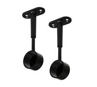 Gedotec Soporte de tubo de armario para montaje en techo | TUBI | 2 soportes de extremo de tubo de armario negros para barras de colgar redondas | Fijación de barra de colgar D: 25 mm