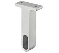 Gedotec Soporte ovalado para barra de armario de techo, aluminio, fijación plateada mate, suspensión para barras de armario, fabricado en Alemania, 1 pieza - Soporte para tubo de armario para