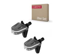 Gedotec Soporte para estante de cristal de 3 mm con seguro - H9638 | 20 unidades - soportes para tablas de madera y suelos de cristal | acero negro - plástico transparente