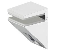 Gedotec Soporte para estantes de cristal de acero inoxidable, para estantes de cristal, para grosor de tablero, 5 - 10 mm, soporte de pared con capacidad de carga de 20 kg, 1 unidad, soporte de metal