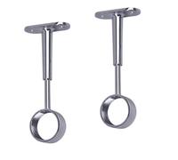 Gedotec - Soportes para tubos de armario para montaje en techo | TUBI | 2 piezas de soportes centrales de tubo de armario cromados para barras de ropa redondas | Fijación para barra de ropa D: 25 mm |