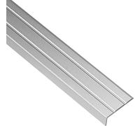 Gedotec Stair edge profile aluminio aluminio paso adhesivo | 2000 mm | pegado de suelo no perforado Perfil de protección de esquina 25 x 8 mm | ángulo de aluminio con ranura - 1 pieza