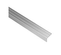 Gedotec Stair edge profile aluminio plata pegatina paso | 1000 mm | Protección de la esquina de unión del perfil de piso no perforado 20 x 18 mm | ángulo de aluminio con ranuras - 1 pieza