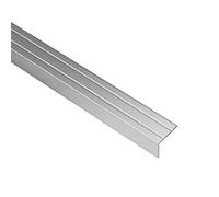 Gedotec Stair edge profile aluminio plata pegatina paso | 2000 mm | Protección de la esquina de unión del perfil de piso no perforado 20 x 18 mm | ángulo de aluminio con ranuras - 1 pieza