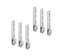 Gedotec Perchas de metal para armario, para colgar muebles, para rieles de pared, 6 unidades, acero galvanizado, con capacidad de carga: 120 kg, para rieles colgantes para atornillar
