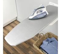GedoTec - Tabla de Planchar Plegable Ironfix Premium | con Rayas Grises | Mesa Plegable, 180° giratoria | Acero RAL 9016 | Tabla de Planchar para Montaje en Pared | Marca de Calidad para tu salón