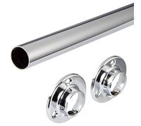 GedoTec Tendedero redondo ø 25 mm Barra de armario 1000 Tubo Acero cromado mueble ø 25 bar incl. 2 pcs. Bastidores tuberías del gabinete Calidad marca para su Sala estar - 2000 mm