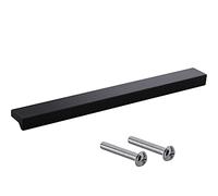 Gedotec Tirador de aluminio macizo | Tirador de cajón en negro | ANGLE | Tirador para muebles de diseño para cajones con la longitud: 300 mm | Tirador de puerta de armario | 1 pieza