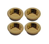 Gedotec Tirador de concha avellanado | dorado brillante | Tirador de entrada de metal | diámetro de 35 mm de diámetro | 4 unidades | moderna manija para empotrar | manilla MA35 | Manija deslizante |