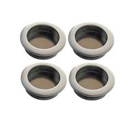 Gedotec Tirador de concha empotrado, cromo mate, mango de entrada de metal, diámetro de 35 mm, 4 unidades, mango moderno para empotrar, mango MA35, mango redondo de 40 mm, puerta corredera