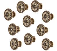 Gedotec Tirador de diseño para cajones y muebles, de latón marrón, con tachuelas - Anna | Pomo para muebles vintage antiguo | Pomo para puertas de armario | Botón Ø 25 mm | 10 unidades